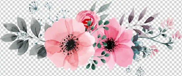 Watercolor Pink Floral Arrangement PNG Transparent