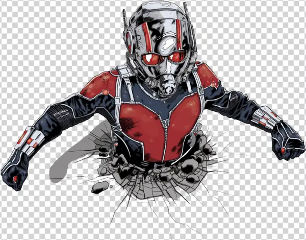 Ant-Man Bursting Through Wall PNG Transparent Background
