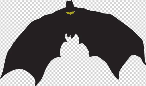 Batman Cape and Logo Silhouette PNG Transparent