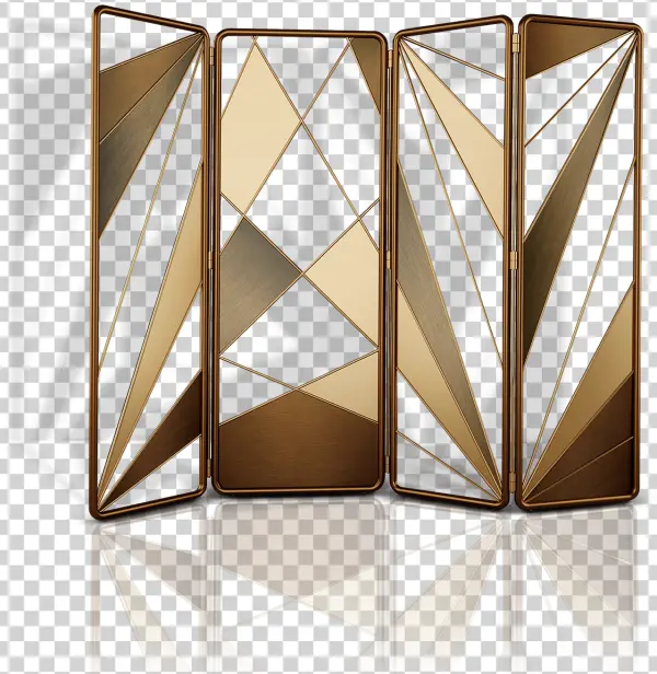 Art Deco Gold and Black Room Divider PNG Transparent
