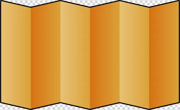 Abstract Orange Folded Panel PNG