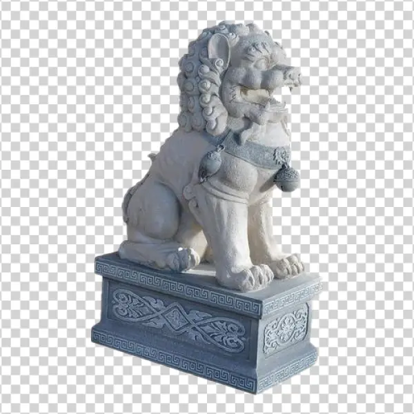 Chinese Guardian Lion Foo Dog Statue PNG Transparent