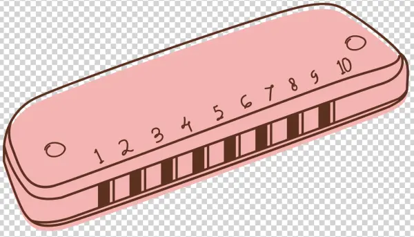 Cute Pink Harmonica PNG Transparent Background