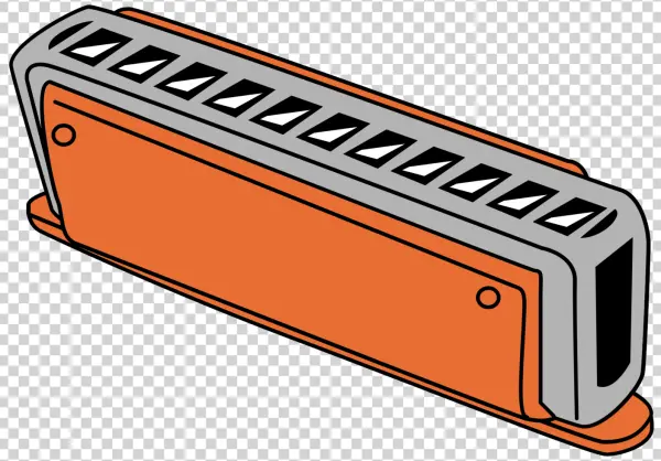 Orange Harmonica PNG Transparent Background
