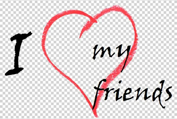 I Love My Friends Red Heart PNG Transparent Background