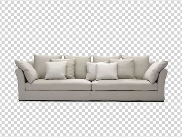 Modern Beige Sofa PNG Transparent Background