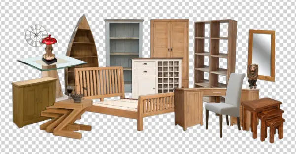 Assorted Wooden Furniture Collection PNG Transparent