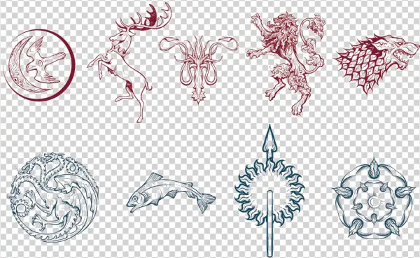 Fantasy Medieval Heraldry Emblems PNG