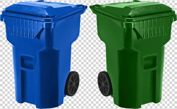 Blue and Green Recycling Bins PNG Transparent Background