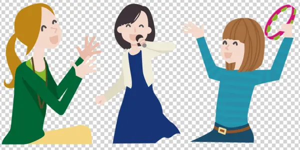 Women Singing and Playing Music PNG Transparent Background