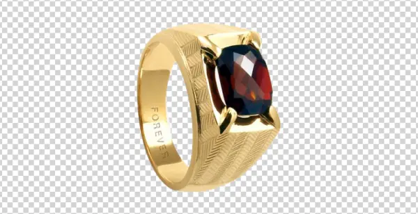 Gold Ring with Red Gemstone PNG Transparent Background
