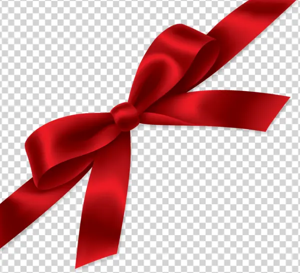 Red Ribbon Bow Transparent PNG