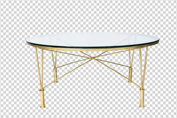 Golden Glass Coffee Table PNG Transparent