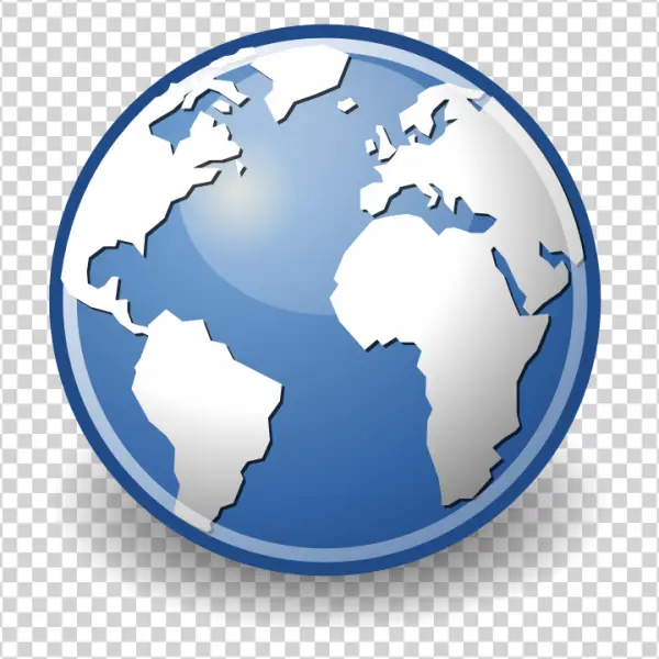 Blue Globe Earth Icon Transparent Background