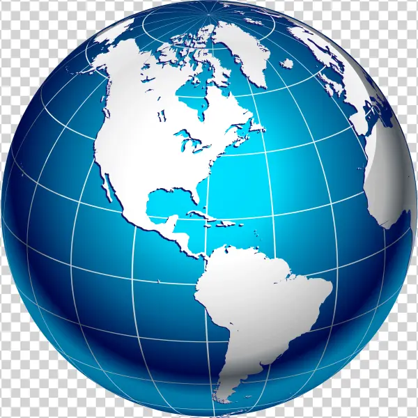 Blue Earth Globe PNG Transparent Background