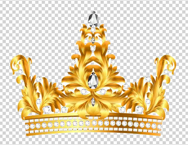 Golden Royal Crown with Diamonds PNG Transparent