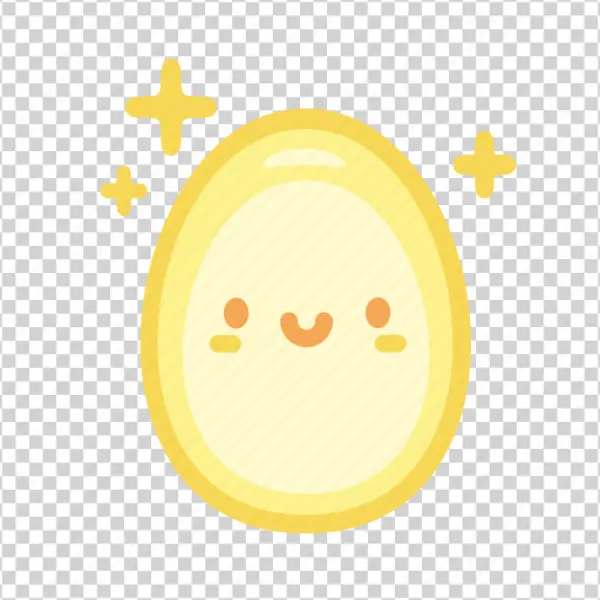 Cute Happy Shiny Egg Icon PNG