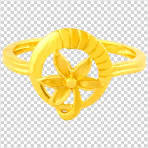 Golden Floral Design Ring Transparent PNG