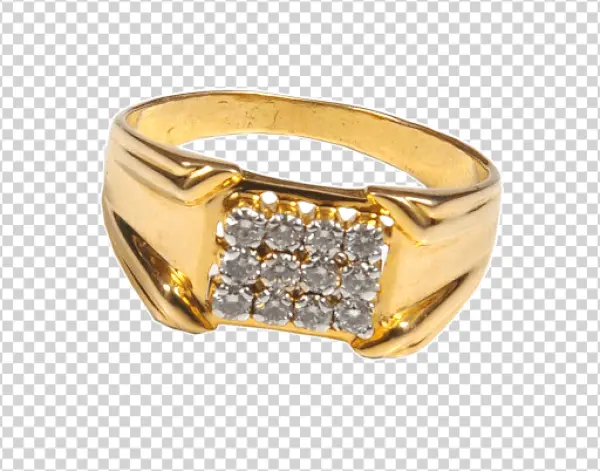 Golden Diamond Ring PNG Transparent Background