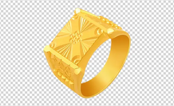 Golden Textured Ring PNG Transparent Background