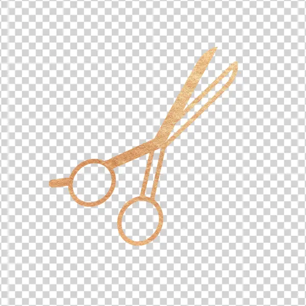 Golden Scissors PNG Transparent Background