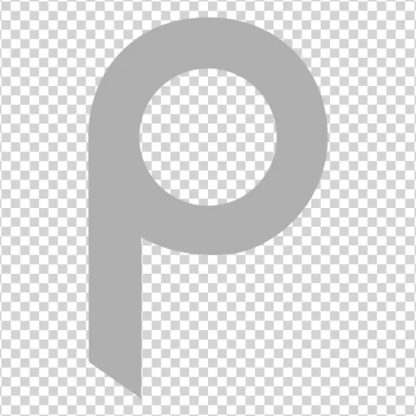 Grey Stylized Letter P Logo Transparent PNG