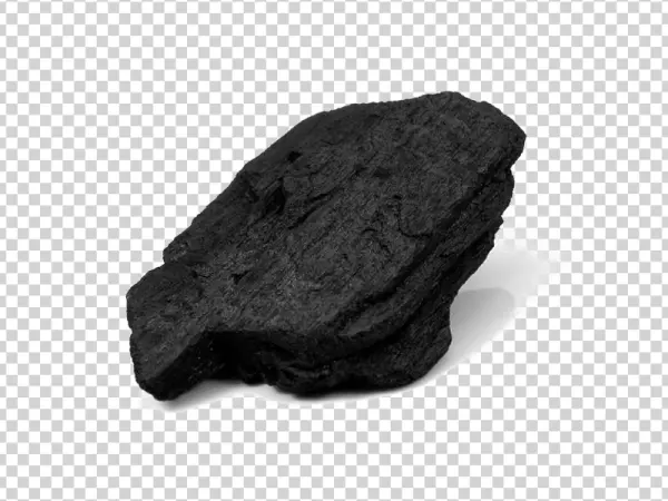 Rough Black Charcoal Chunk PNG Transparent Background