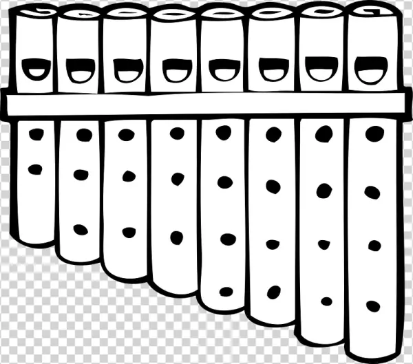 Stylized Pan Flute Doodle PNG Transparent Background