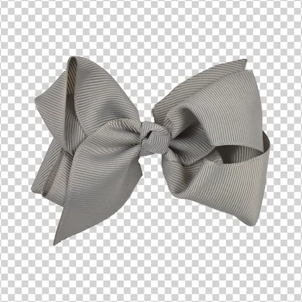 Gray Striped Ribbon Bow PNG Transparent