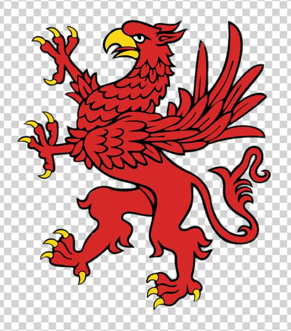 Red Griffin Heraldry PNG Transparent Background
