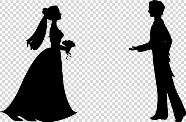 Bride and Groom Silhouettes Transparent PNG