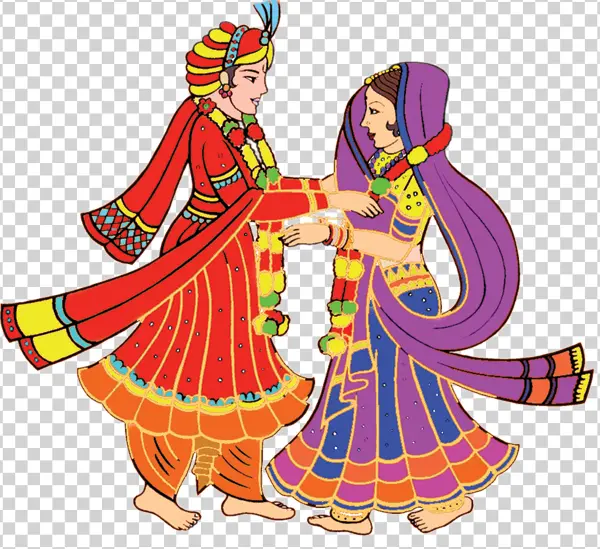 Traditional Indian Wedding Couple Illustration