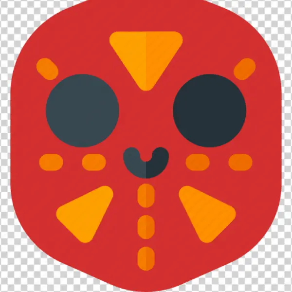 Stylized Red Skull Mask Icon PNG