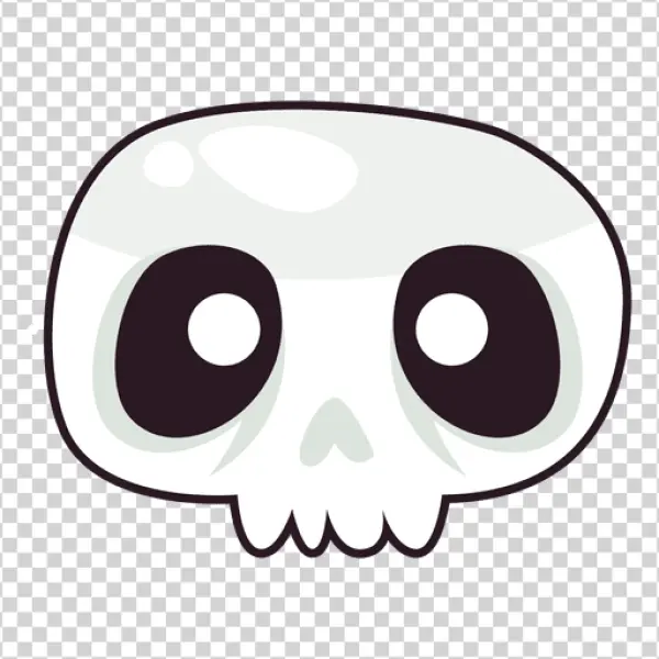 Cute Cartoon Skull PNG Transparent Background