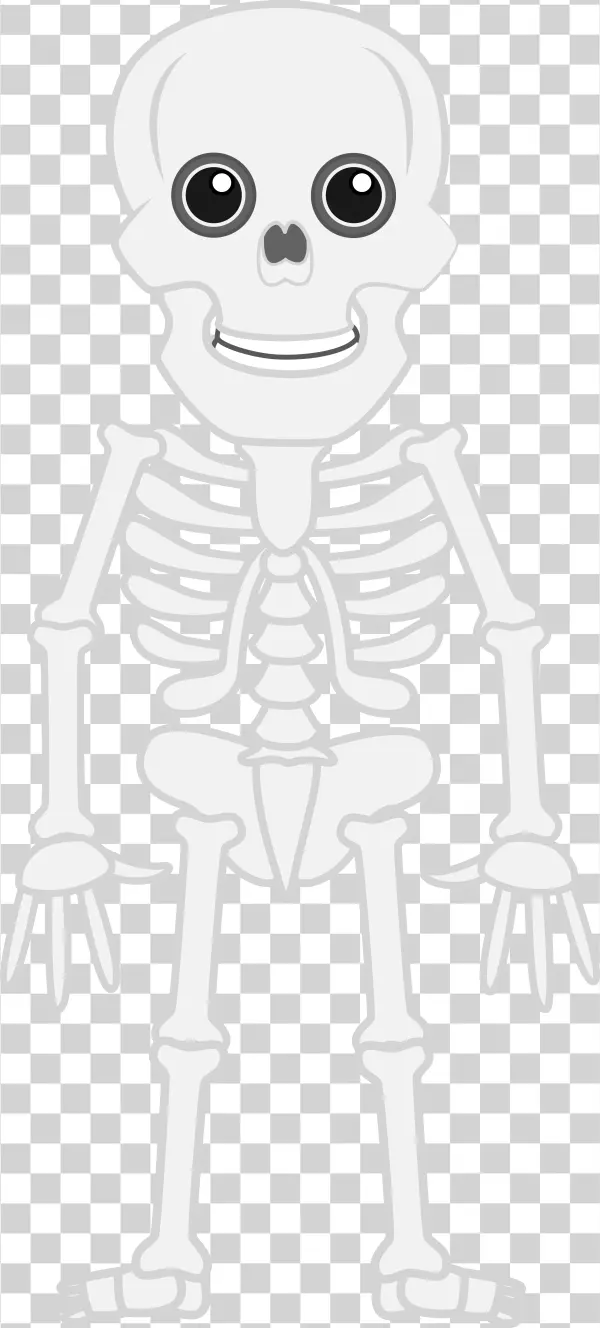 Friendly Cartoon Skeleton PNG Transparent Background