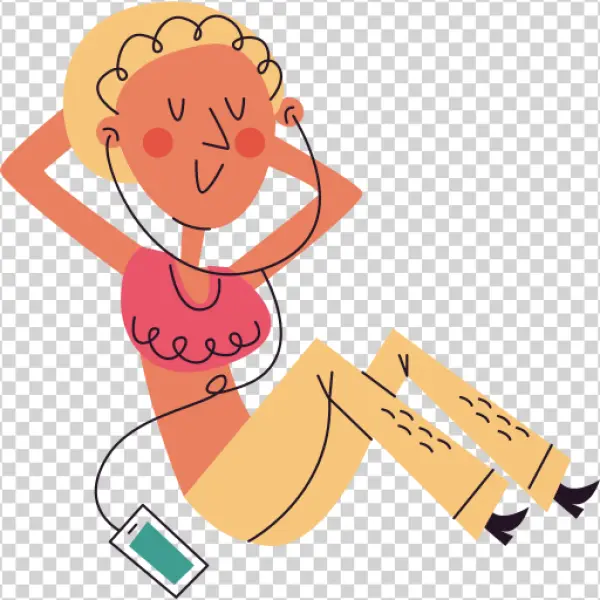 Relaxed Person Listening to Music PNG Transparent