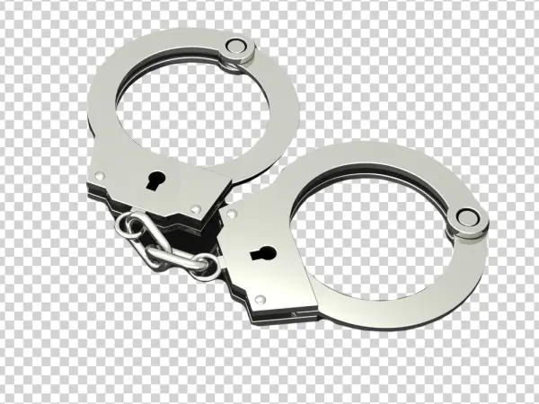 Silver Handcuffs PNG Transparent Background