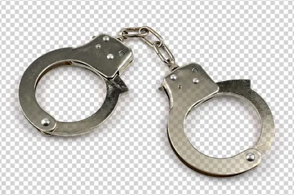 Realistic Metal Handcuffs PNG Transparent Background