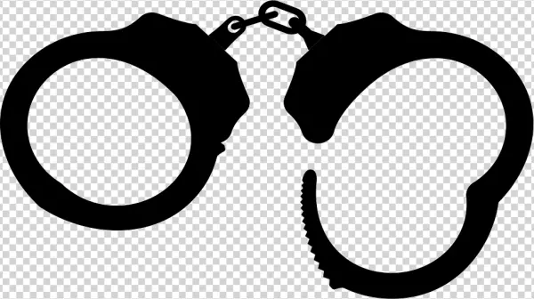 Black Handcuffs Silhouette PNG Transparent Background