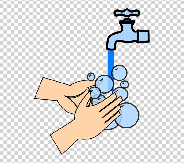 Hand Washing Under Faucet PNG Transparent Background