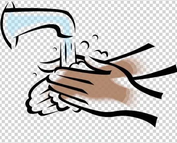 Hand Washing Under Faucet PNG Icon