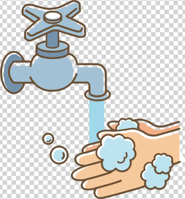 Hand Washing Under Faucet PNG