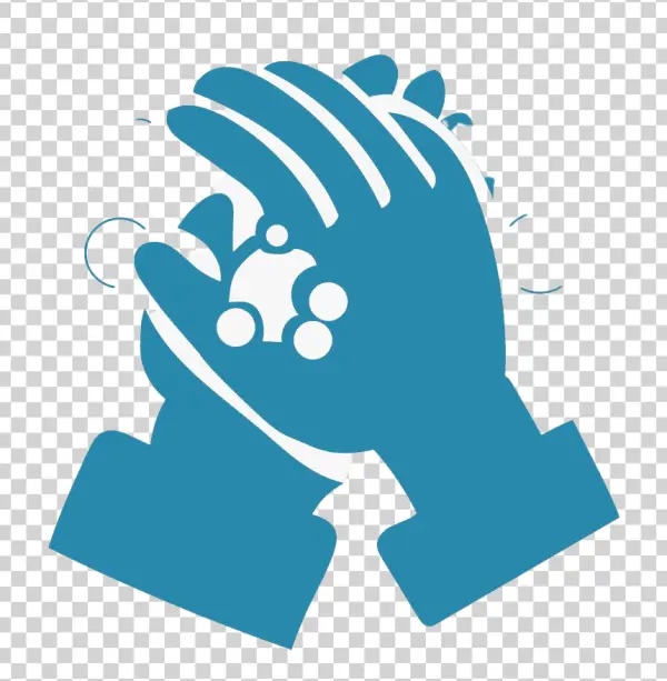 Hand Washing Icon with Bubbles PNG