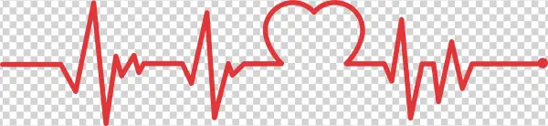 Red Heartbeat Line with Integrated Heart PNG