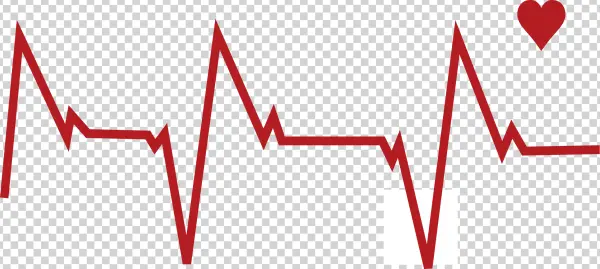 Red Heartbeat Line with Heart Icon PNG Transparent Background