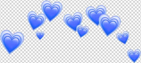 Blue Hearts Cluster PNG Transparent Background