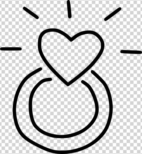 Doodle Heart Ring Icon PNG Transparent Background
