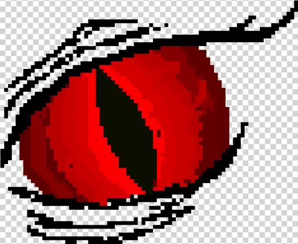 Pixel Art Red Dragon Eye PNG Transparent Background