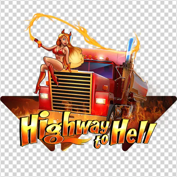 Highway to Hell Devil Girl on Flaming Truck PNG