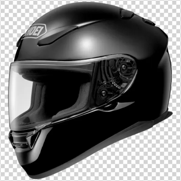 Black Shoei Motorcycle Helmet PNG Transparent Background